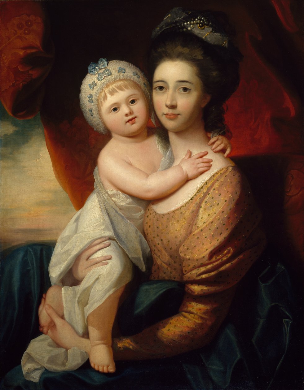 Sondes女士与她的婴儿儿子，c.1793-94 作者 西本杰明派
