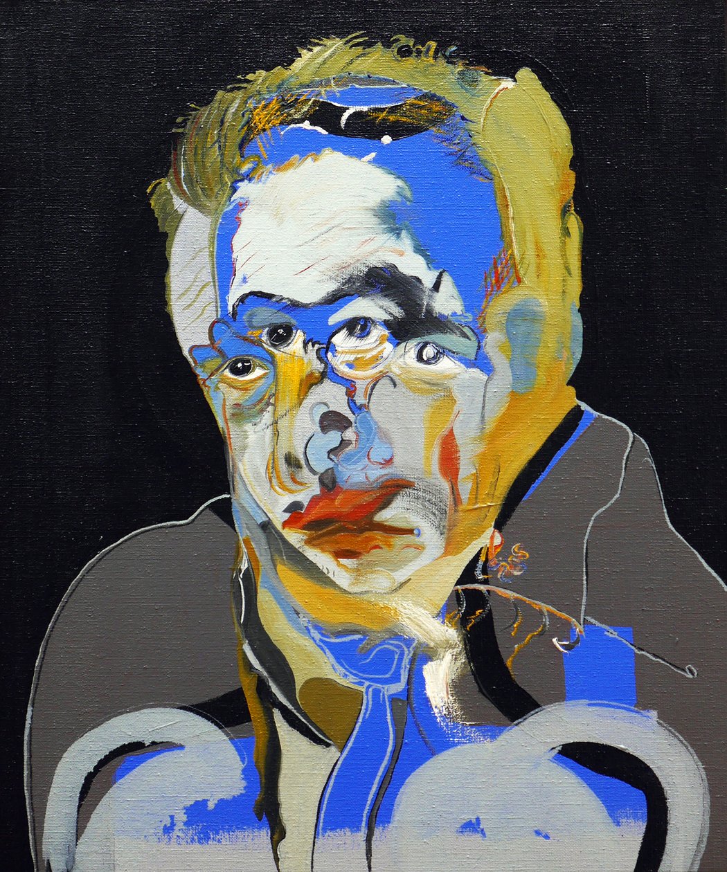 历史上的 50 位主要作家：阿尔贝-加缪，2015 年（布面油画和丙烯画） 作者 伯努瓦·埃尔万·布歇罗