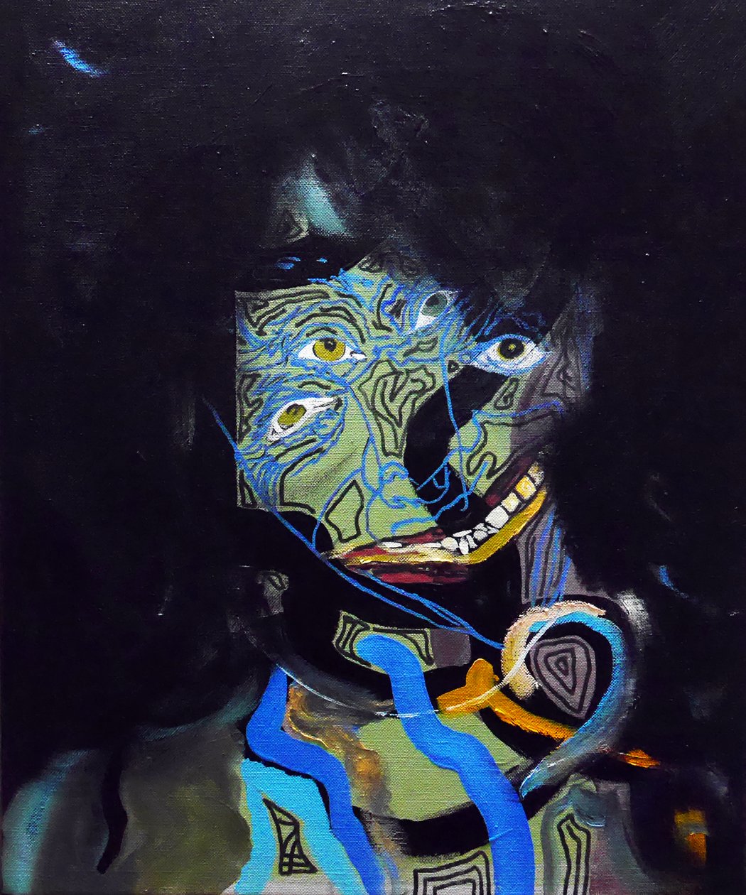 历史上的 50 位主要作家：安妮-埃尔诺，2015 年（布面油画和丙烯画） 作者 伯努瓦·埃尔万·布歇罗