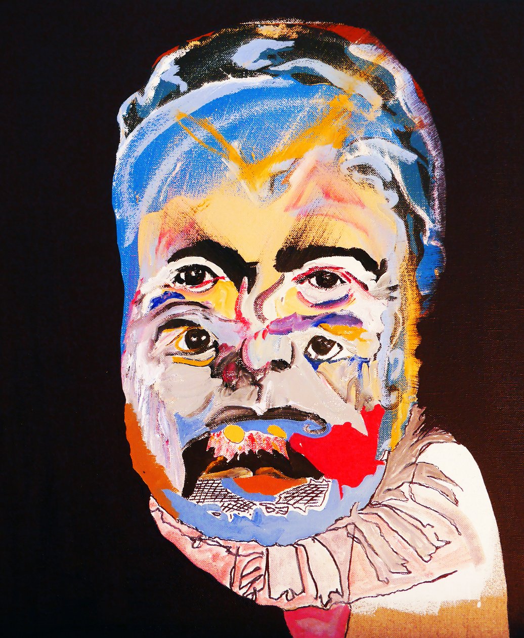 历史上的 50 位主要作家：海明威，2015 年（布面油画和丙烯画） 作者 伯努瓦·埃尔万·布歇罗