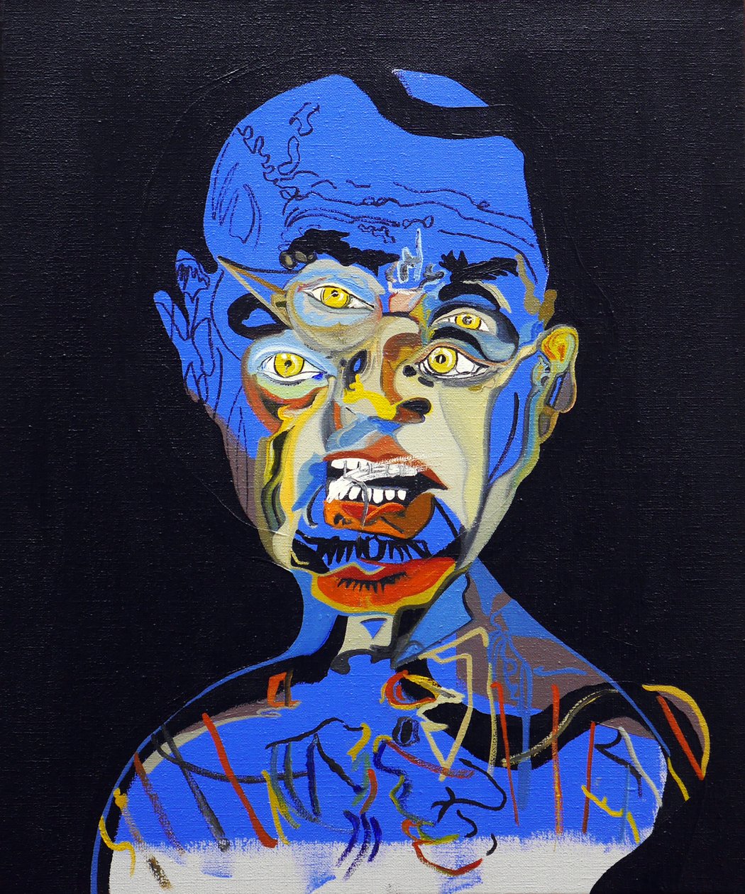 历史上的 50 位主要作家：詹姆斯-埃尔罗伊，2015 年（布面油画和丙烯画） 作者 伯努瓦·埃尔万·布歇罗