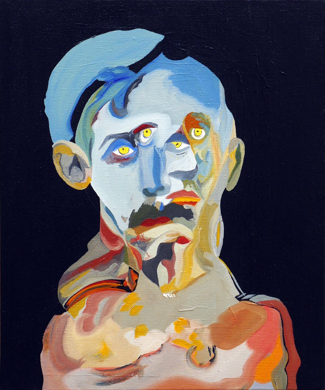 历史上的 50 位主要作家：马塞尔-普鲁斯特，2015 年（布面油画和丙烯画） 作者 伯努瓦·埃尔万·布歇罗