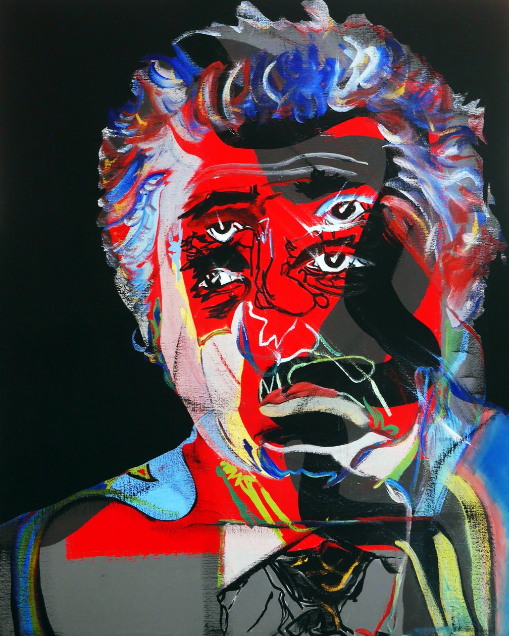 历史上的 50 位主要作家：奥克塔维奥-帕斯，2015 年（布面油画和丙烯画） 作者 伯努瓦·埃尔万·布歇罗