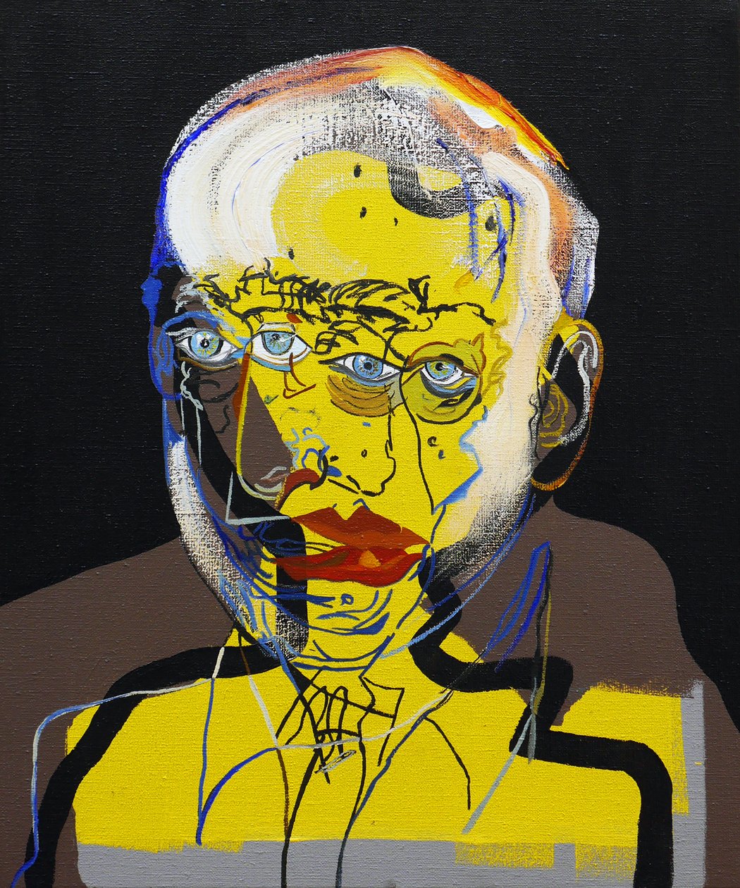 历史上的 50 位主要作家：巴勃罗-聂鲁达，2015 年（布面油画和丙烯画） 作者 伯努瓦·埃尔万·布歇罗