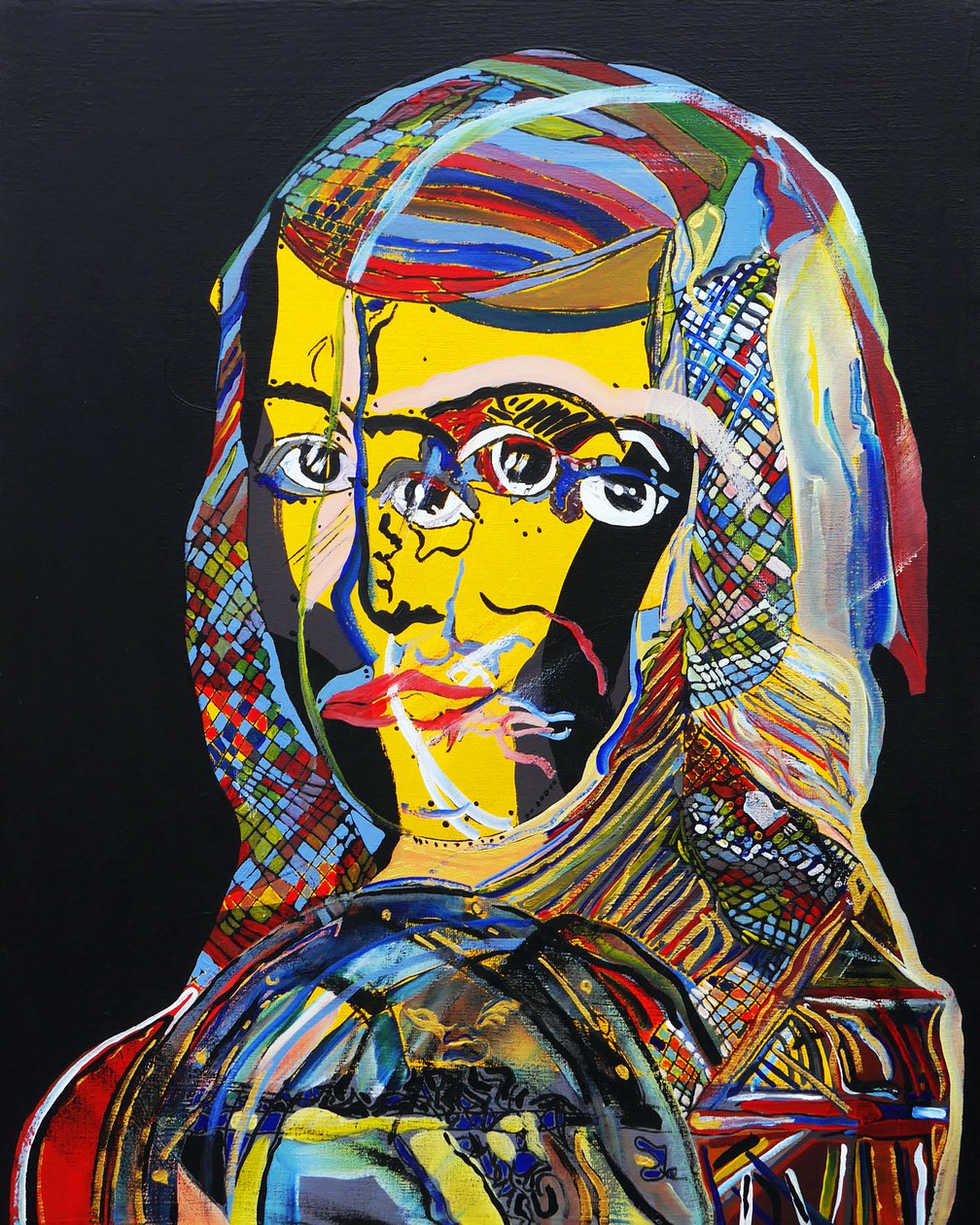 历史上 50 位主要作家：Sor Juana Ines de la Cruz，2015 年（布面油画和丙烯画） 作者 伯努瓦·埃尔万·布歇罗