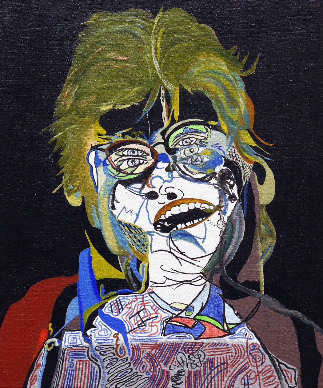 历史上的 50 位主要作家：斯蒂芬-金，2015 年（布面油画和丙烯画） 作者 伯努瓦·埃尔万·布歇罗