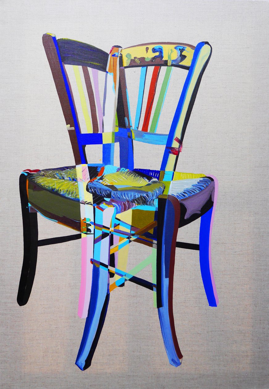 Chaise manifeste 1，2023 年（混合画布上的油彩和丙烯颜料） 作者 伯努瓦·埃尔万·布歇罗