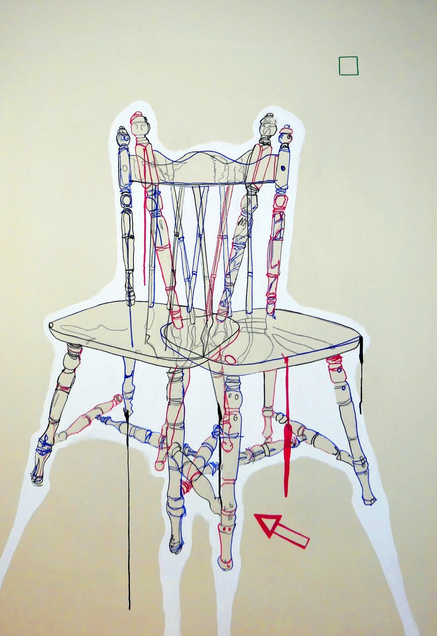 Chaise manifeste，2023 年（油画和丙烯酸混合画布） 作者 伯努瓦·埃尔万·布歇罗