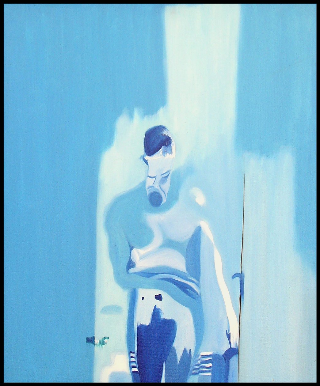 2000 年，与 "驼背上的偶像 "作斗争的男子（布面油画） 作者 伯努瓦·埃尔万·布歇罗