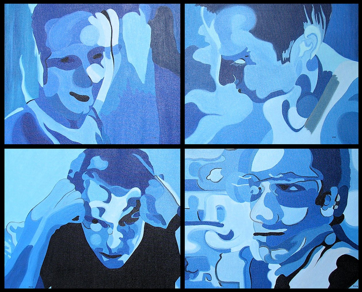 火星任务，2003 年（4 幅并列画布上的油画） 作者 伯努瓦·埃尔万·布歇罗