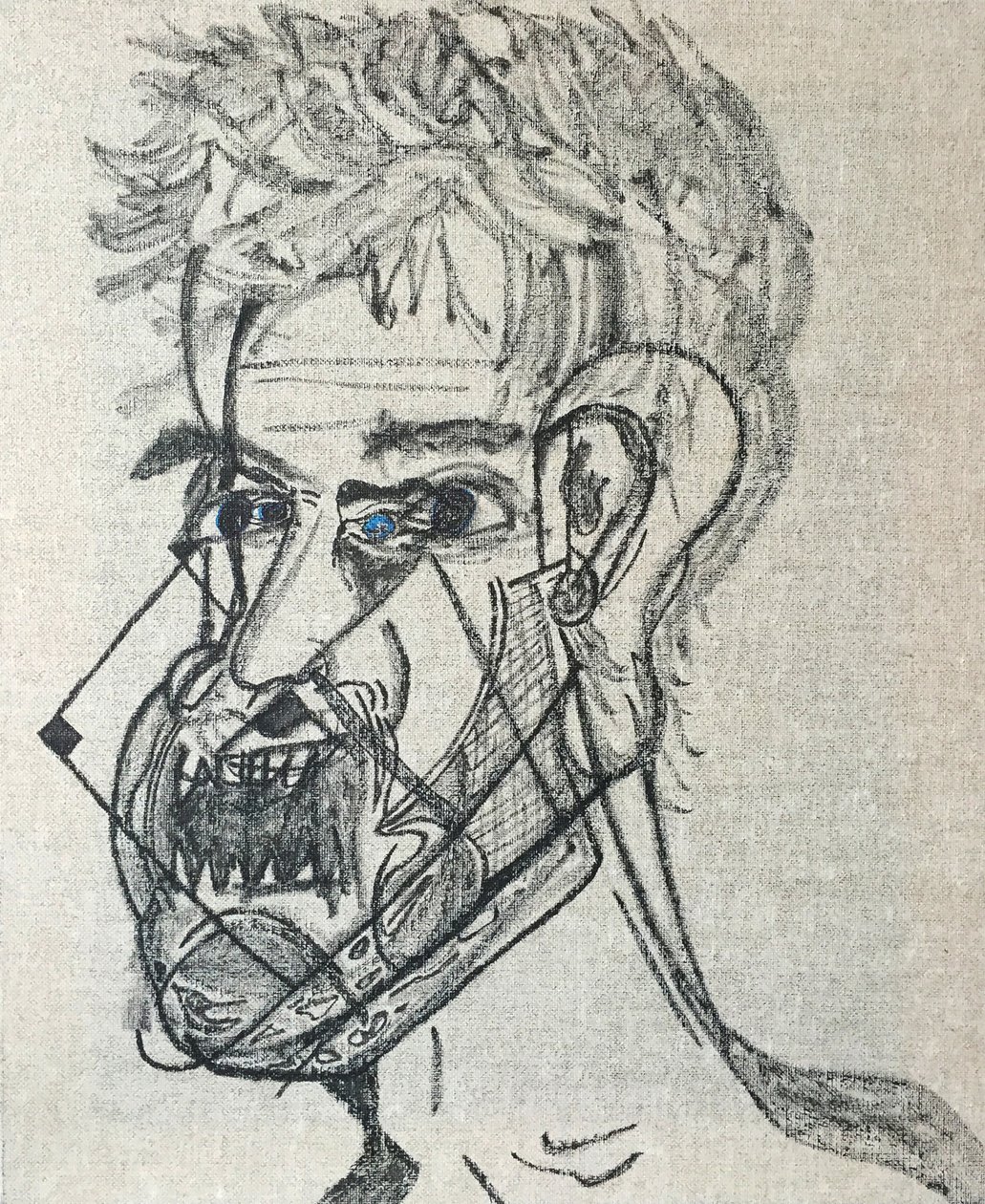 Surautoportrait main levée, 2017（布面油画） 作者 伯努瓦·埃尔万·布歇罗