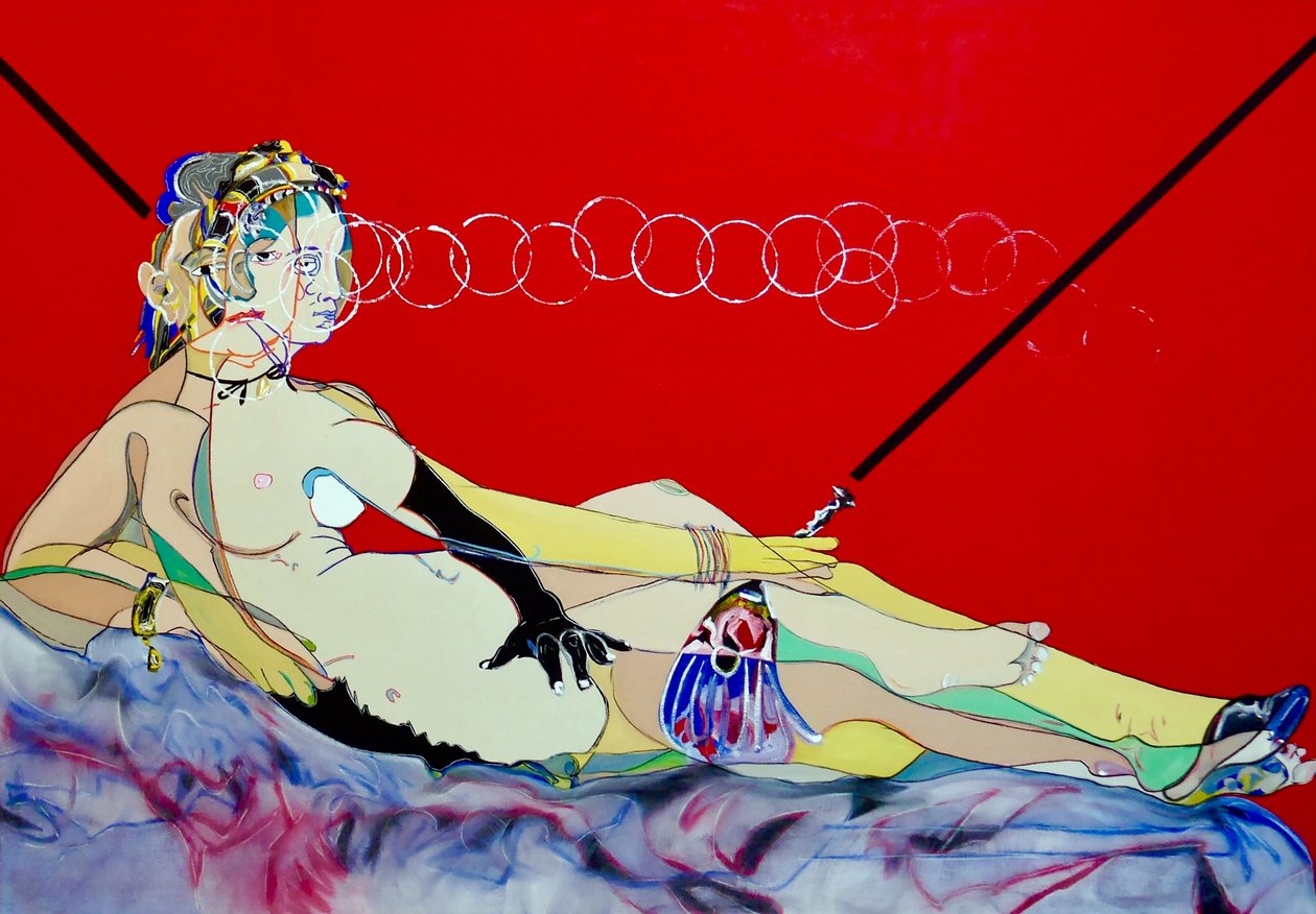 Surpeinture : Ingres  Manet, 2022（布面油画和丙烯画） 作者 伯努瓦·埃尔万·布歇罗