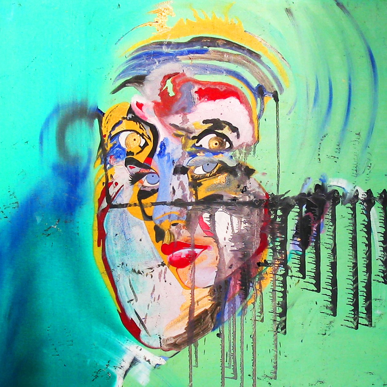 素描：碧姬-芭铎与阿尔伯特-爱因斯坦》，2005 年（布面油画） 作者 伯努瓦·埃尔万·布歇罗