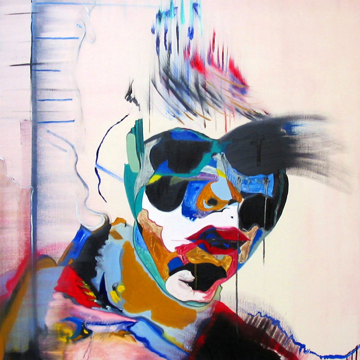 素描：风景中的人脸研究，2005 年（布面油画） 作者 伯努瓦·埃尔万·布歇罗
