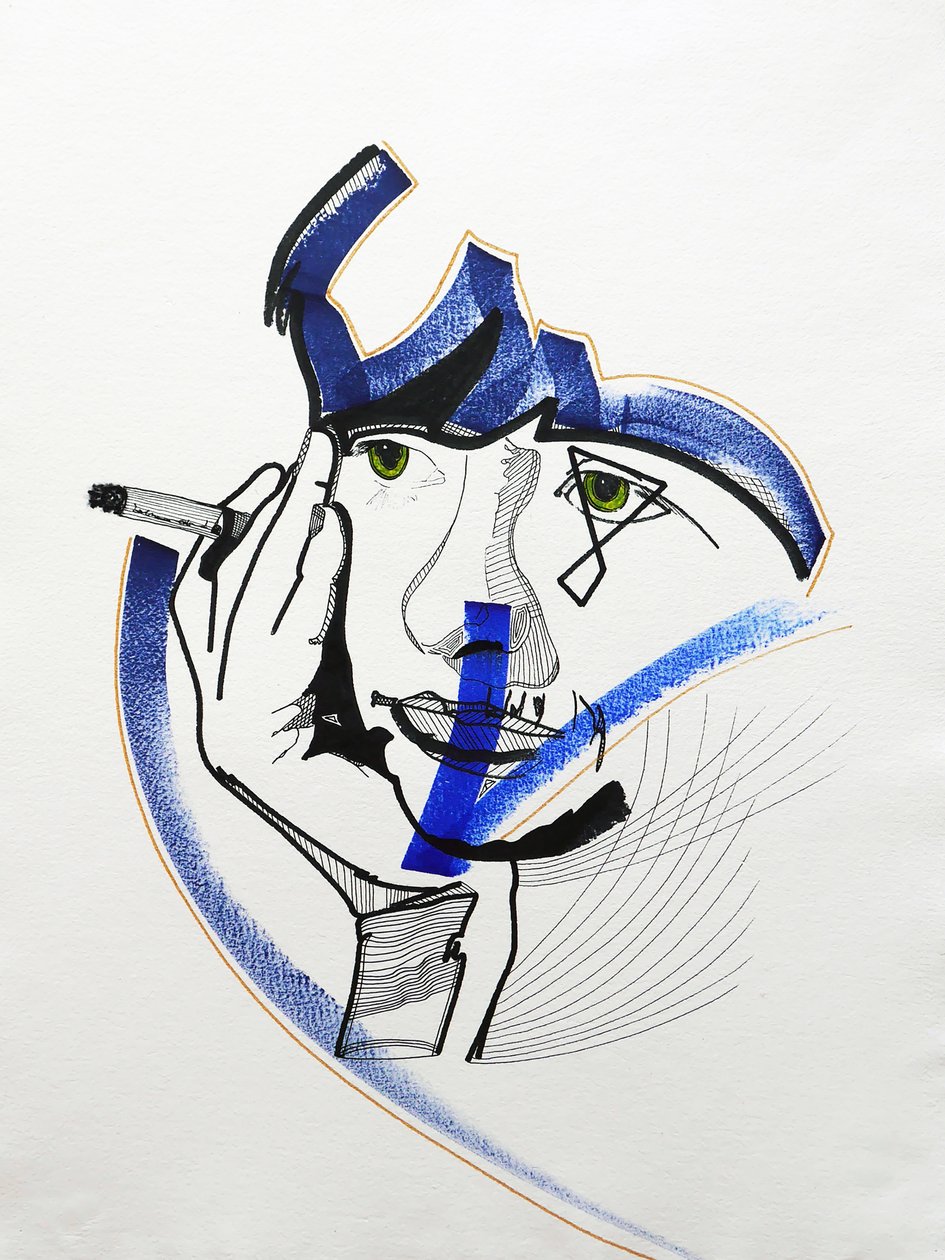 肖像画 ：弗朗索瓦丝-萨根 1，2019 年（丙烯酸纸张） 作者 伯努瓦·埃尔万·布歇罗