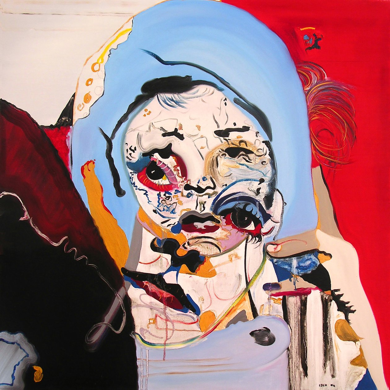 素描：玛琳-迪特里希与小女孩，2003 年（布面油画） 作者 伯努瓦·埃尔万·布歇罗