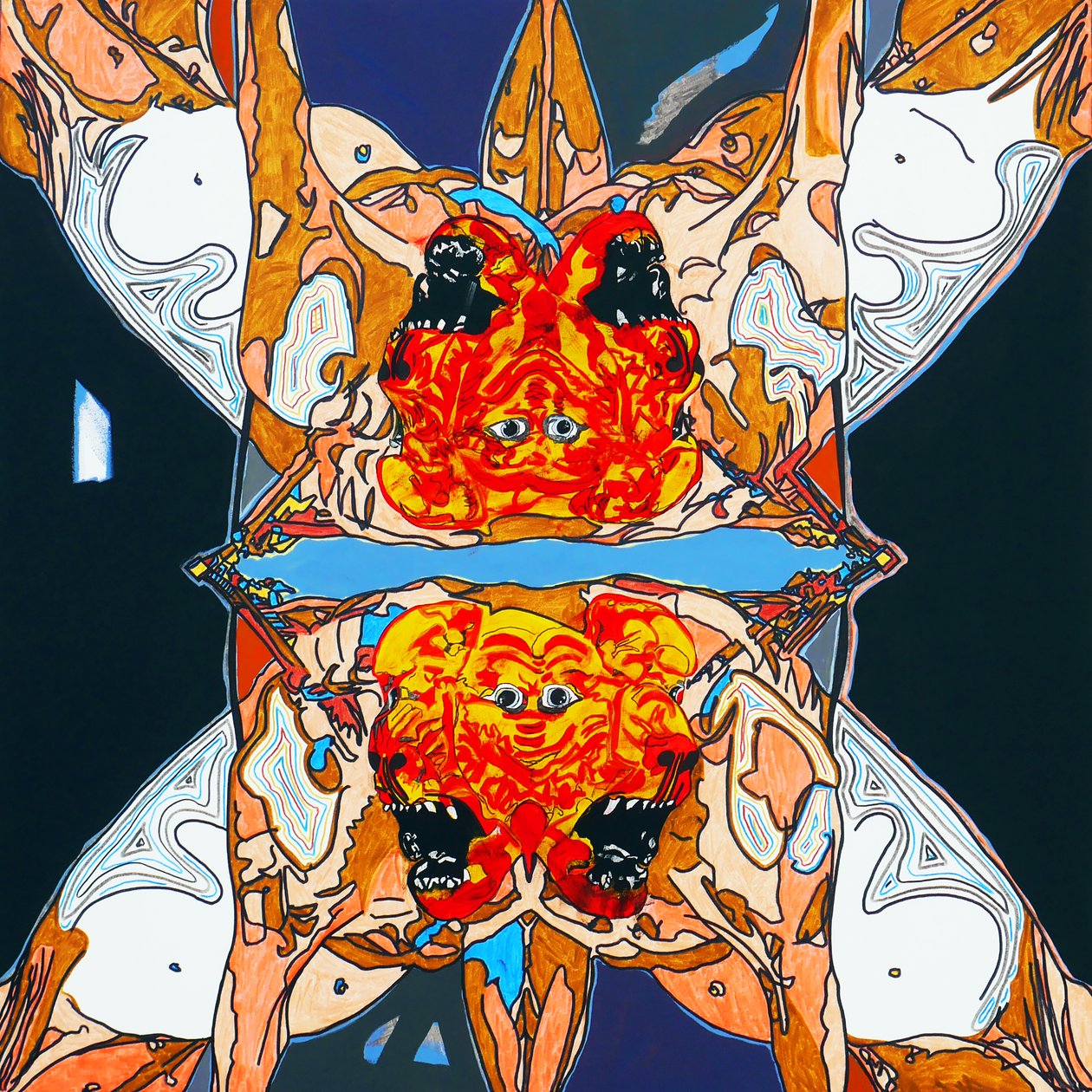 肖像画 ：一只狗 1，2015 年（布面油画和丙烯画） 作者 伯努瓦·埃尔万·布歇罗