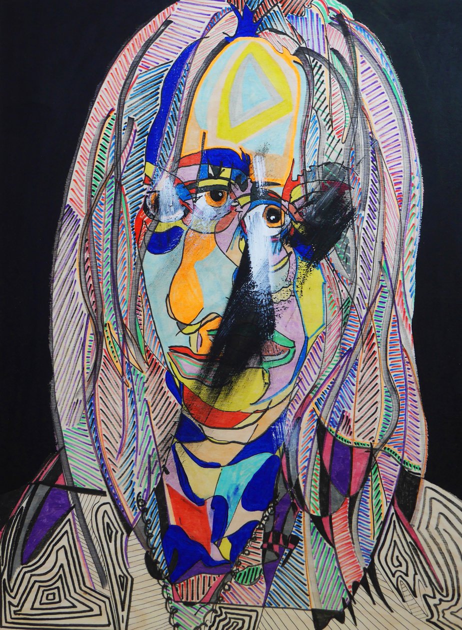 肖像画 ：Virginie Despentes，2021 年（木板上的油彩和丙烯颜料） 作者 伯努瓦·埃尔万·布歇罗