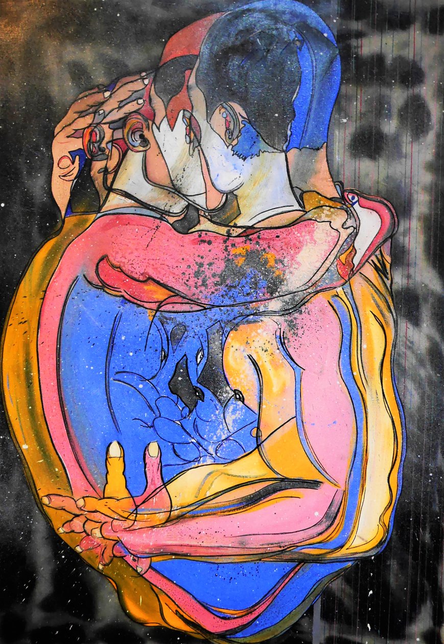 好孩子们，2021 年（布面油画和丙烯画） 作者 伯努瓦·埃尔万·布歇罗