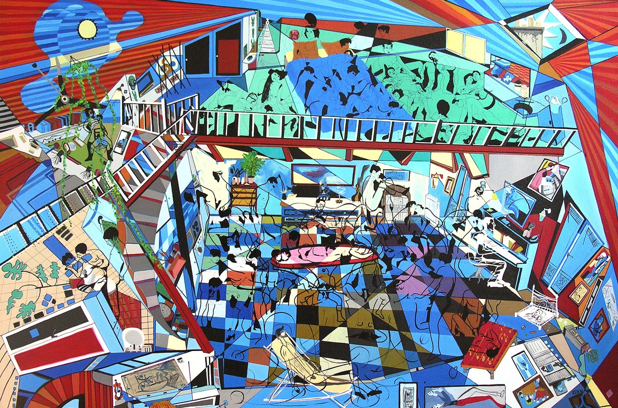入侵者，2000 年（布面油画和丙烯画） 作者 伯努瓦·埃尔万·布歇罗