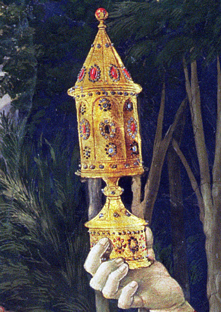 详细信息来自教堂的Magi周期之旅，c.1460 170295的壁画细节 作者 Benozzo di Les di Sandro Gozzoli