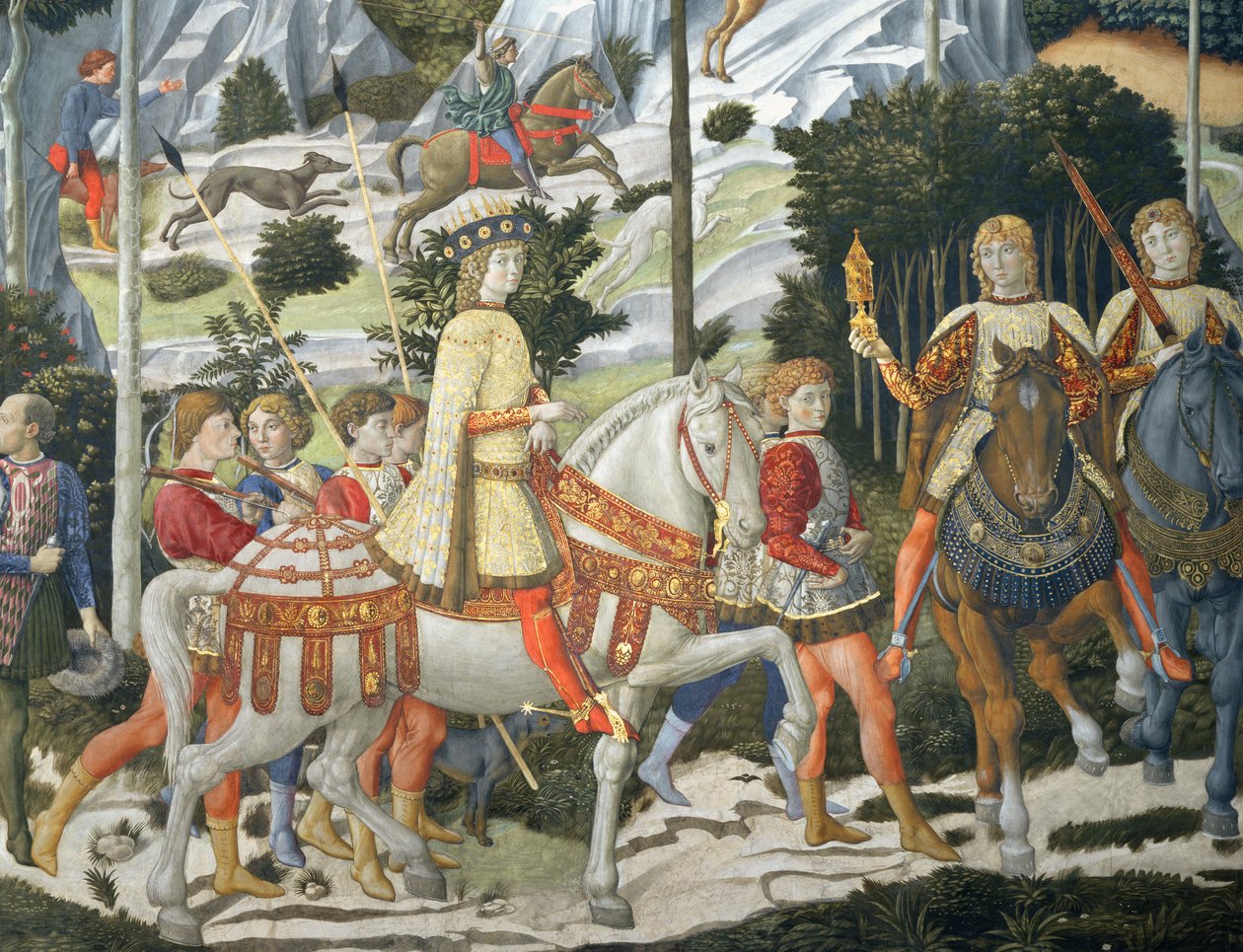 Lorenzo de&39;Medici，the Magnificent（1449-92），作为三王之一，详细介绍了教堂里的魔法骑行之旅，c.1460 作者 Benozzo di Les di Sandro Gozzoli