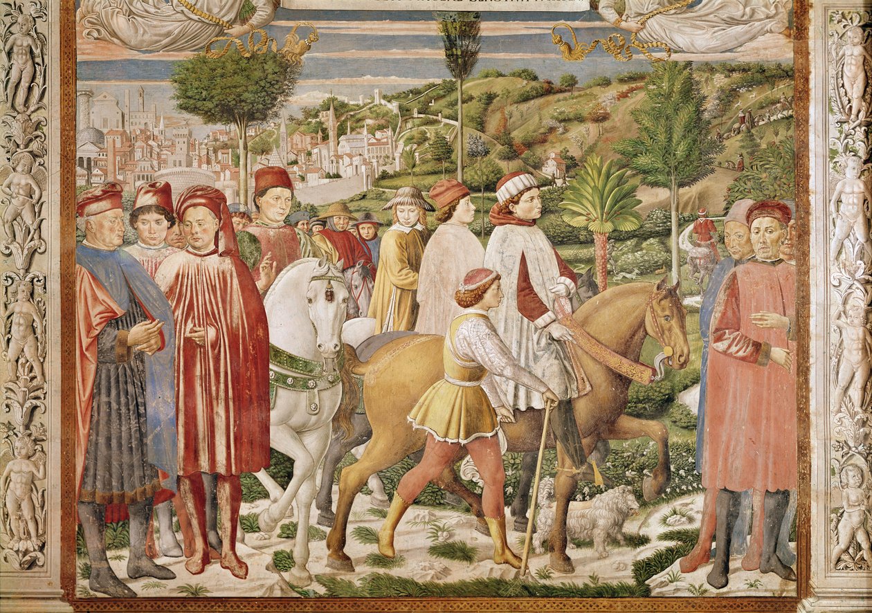圣奥古斯丁离开罗马前往米兰，从圣奥古斯丁的生活，1463-65 作者 Benozzo di Les di Sandro Gozzoli