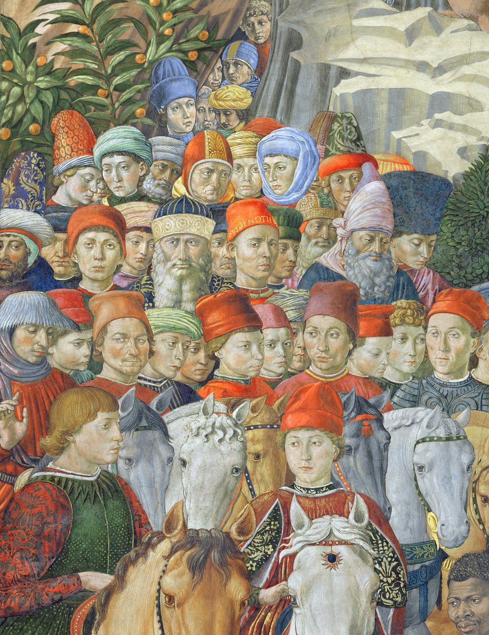 马奇的游行，骑士的细节，1459-62 作者 Benozzo di Les di Sandro Gozzoli