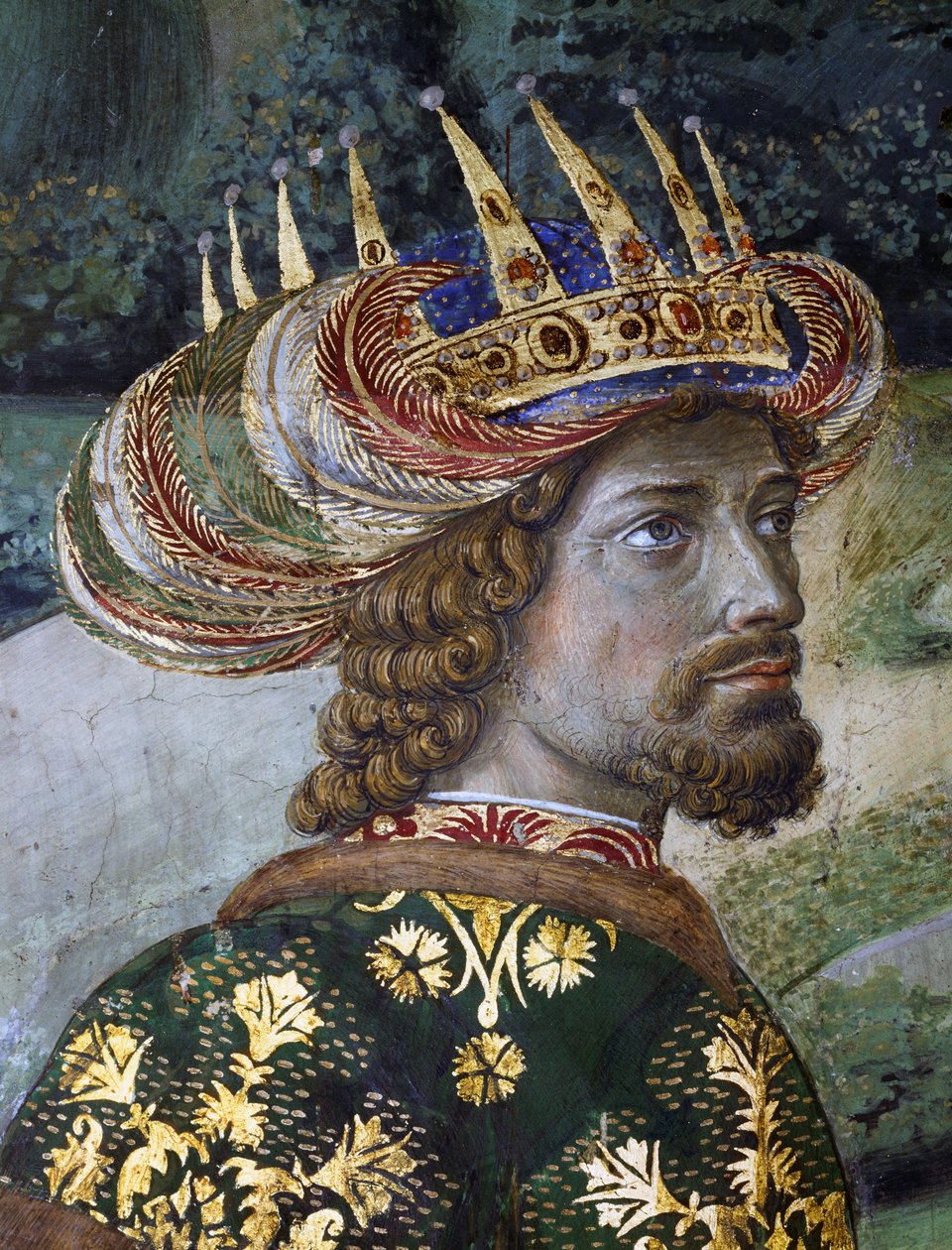 Balthazar，据称是约翰八世 Palaiologos 的肖像，来自贤士游行的细节 作者 Benozzo di Les di Sandro Gozzoli