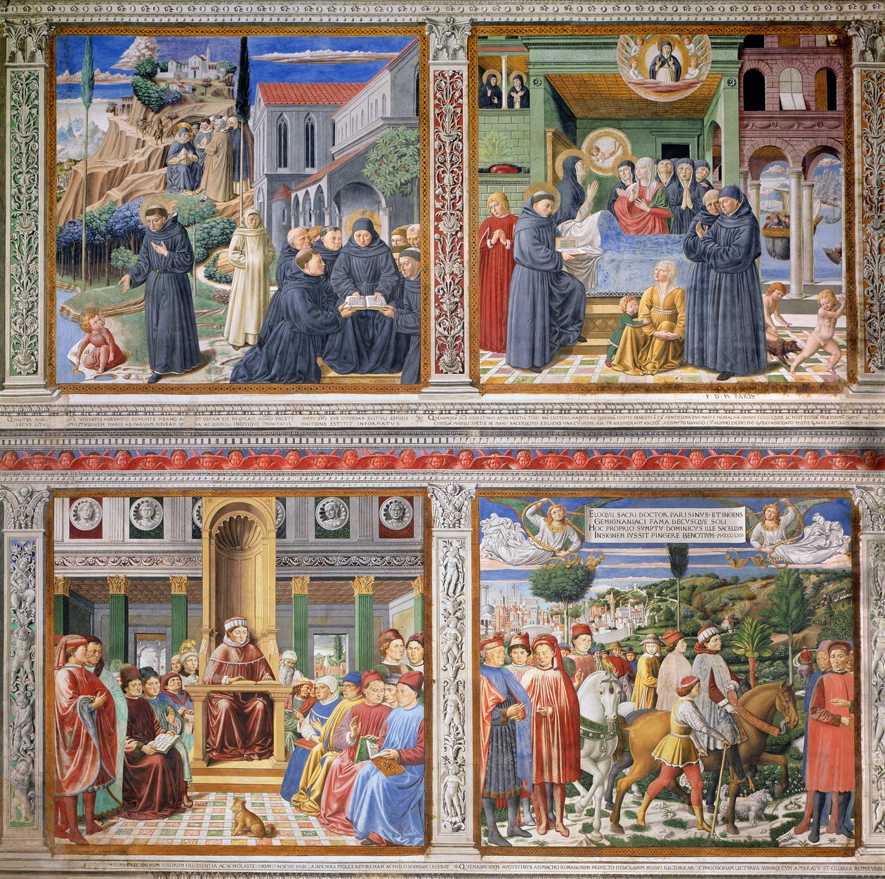 圣奥古斯丁生活剧集，1463-65（见192535,192549,192550,192551,192552） 作者 Benozzo di Les di Sandro Gozzoli