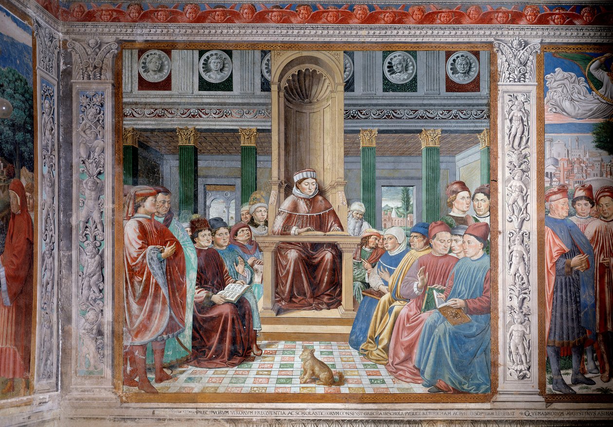 圣奥古斯丁的生活。圣奥古斯丁在罗马授课（壁画 作者 Benozzo di Les di Sandro Gozzoli