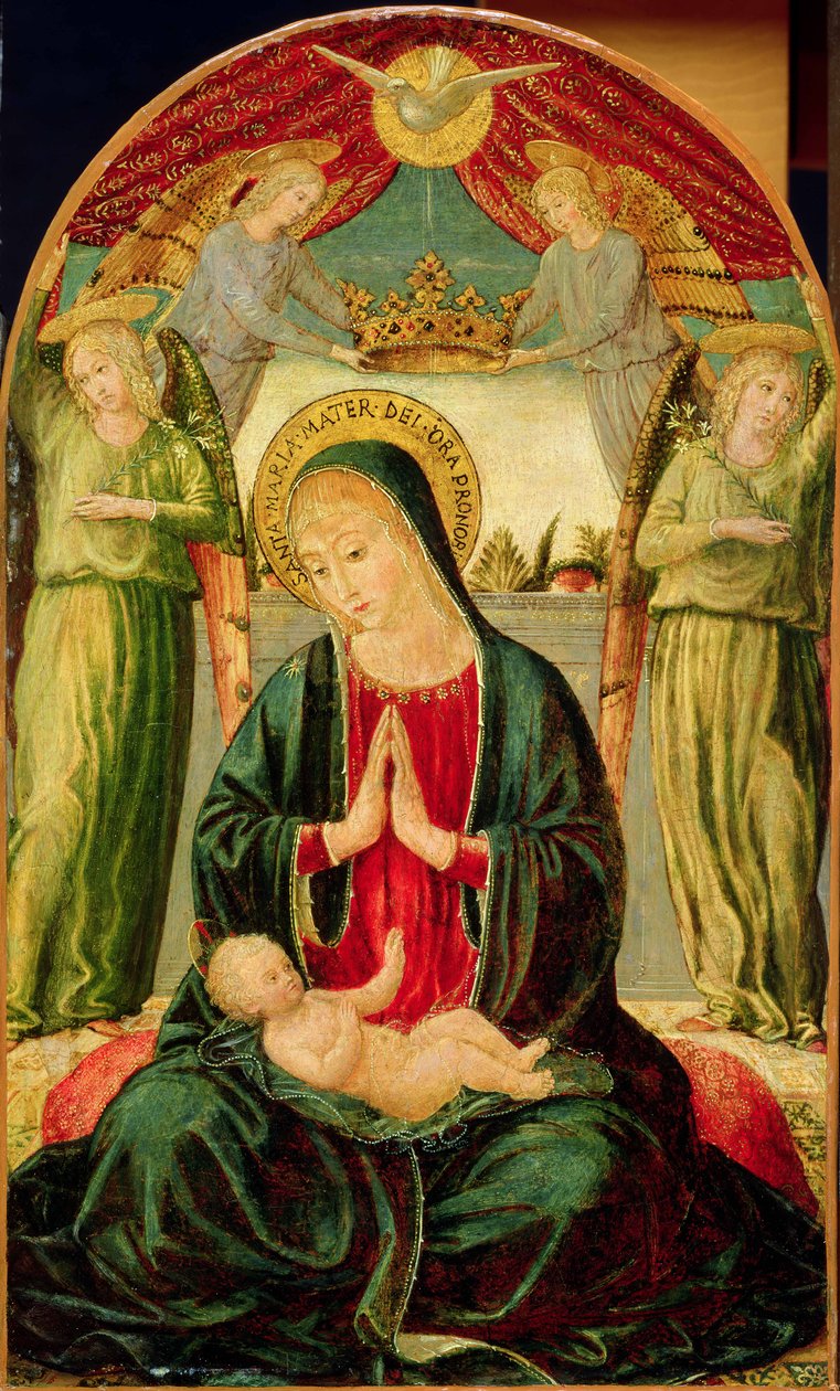 麦当娜和孩子与天使 作者 Benozzo di Les di Sandro Gozzoli