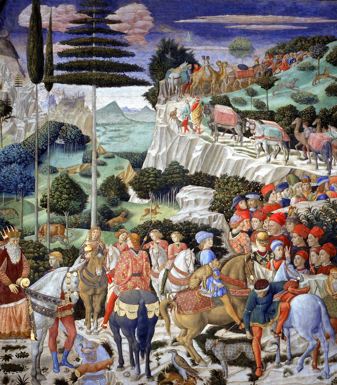 最古老的国王游行，1459-60 作者 Benozzo di Les di Sandro Gozzoli