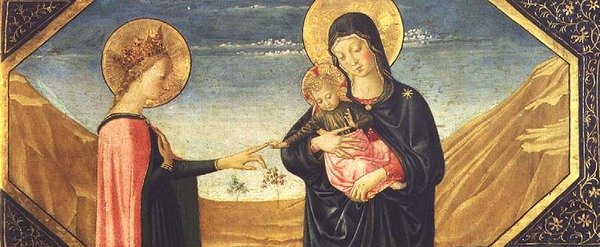 圣凯瑟琳的神秘婚姻（面板）（78957的细节）。 作者 Benozzo di Les di Sandro Gozzoli