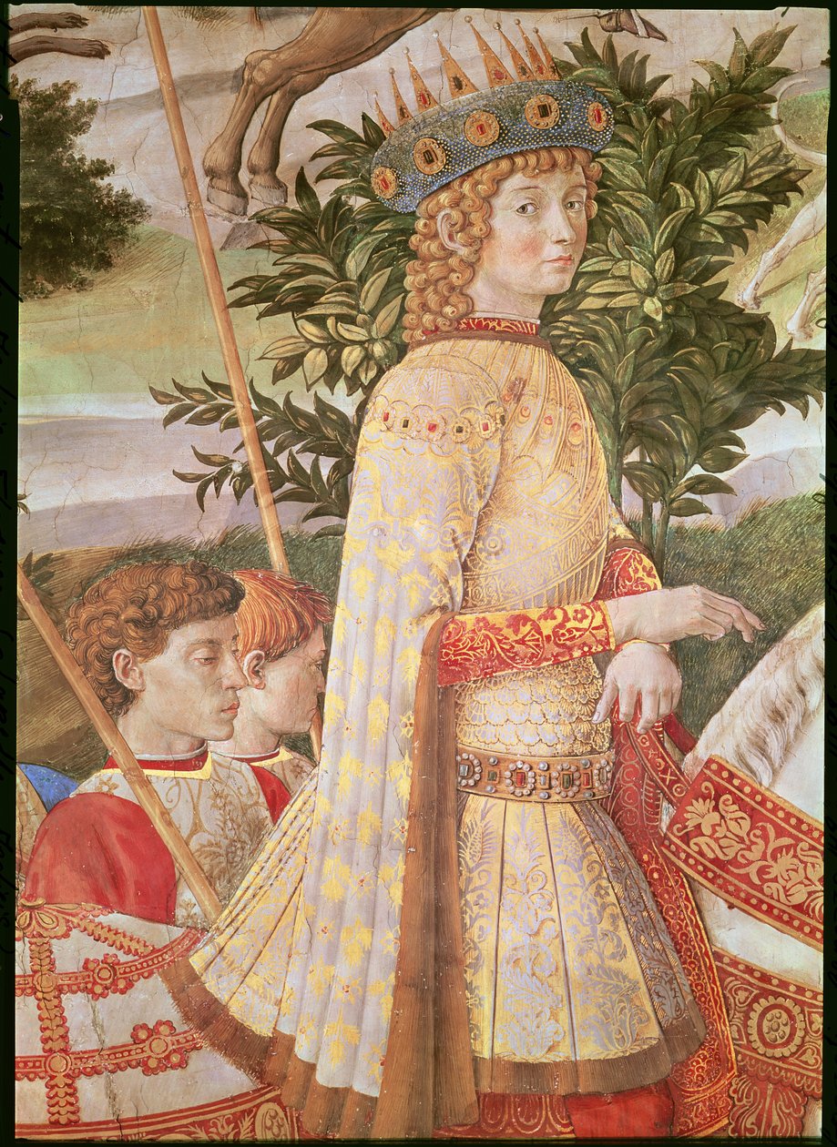 Magi的游行，由Magus Caspar幌子的Lorenzo the Magnificent领导的游行，Lorenzo de&39;Medici的细节，c.1460 作者 Benozzo di Les di Sandro Gozzoli