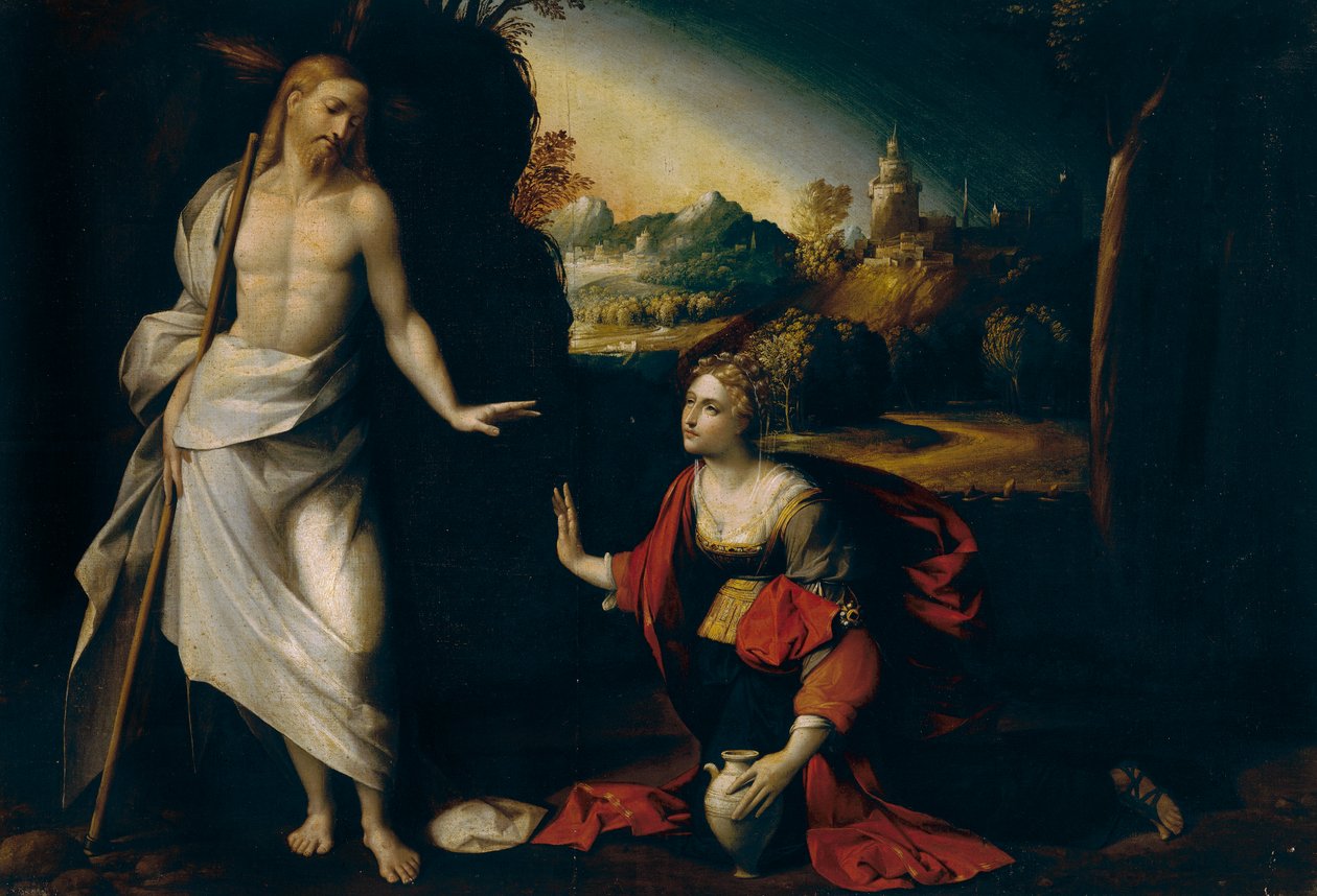 绘画描绘Noli me tangere（不要碰我） 作者 本韦努托·泰西·达·加洛法洛