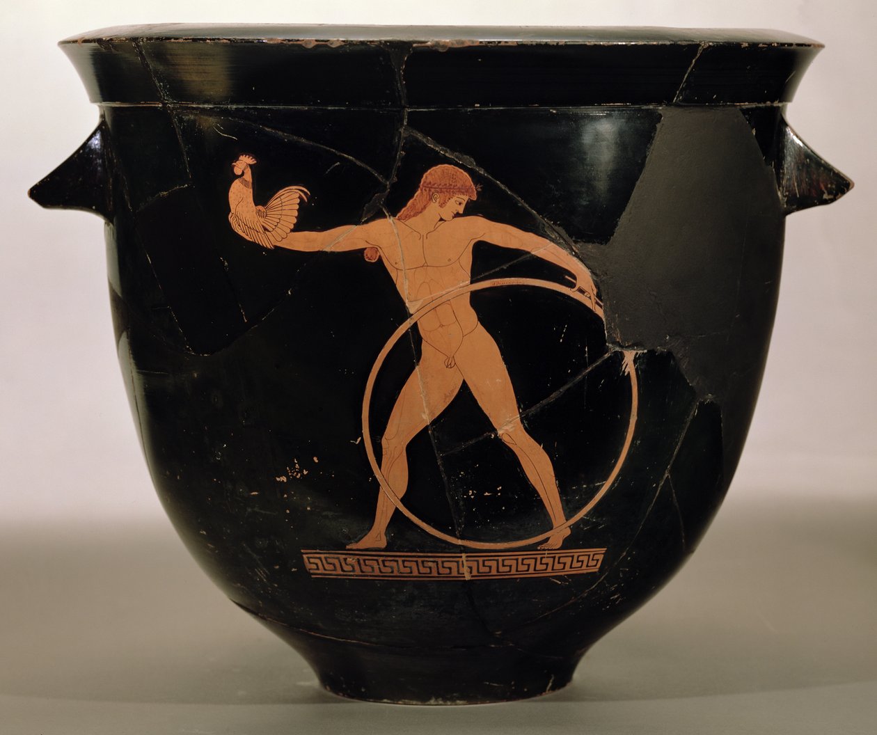 阁楼红色图钟krater描绘Ganymede，希腊语，公元前500  -  480年（陶器） 作者 柏林画家