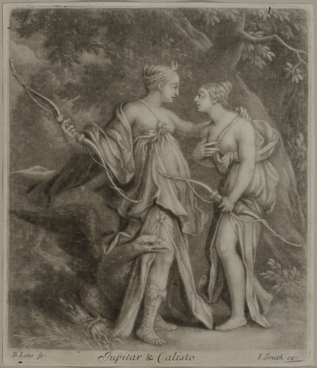 木星和木卫四（mezzotint） 作者 伯纳德二世镜头