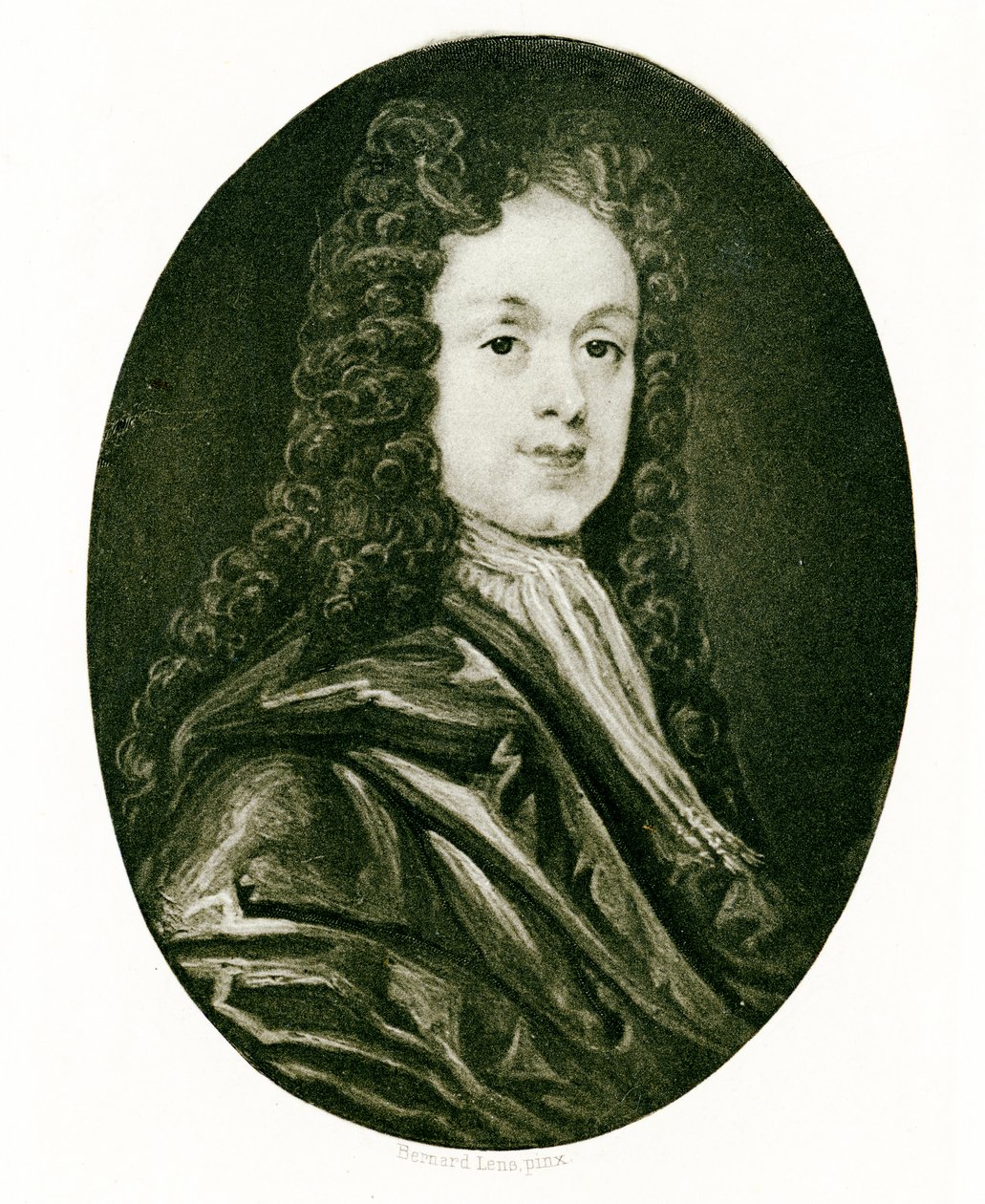 John White的肖像缩影，1719年（象牙上的水粉和水粉） 作者 伯纳德三世镜头