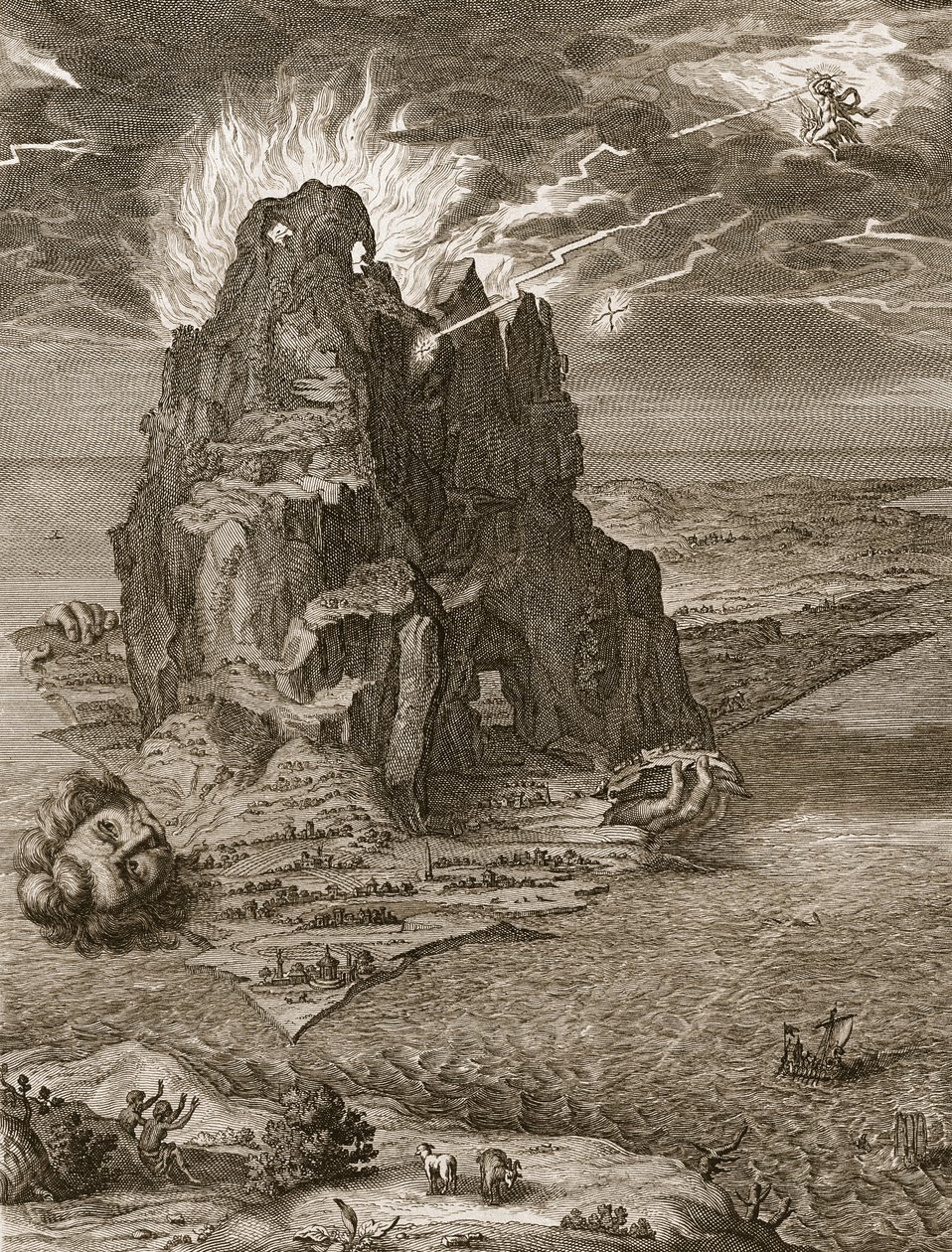 土卫二埋在埃特纳火山下，1731年 作者 伯纳德·皮卡特