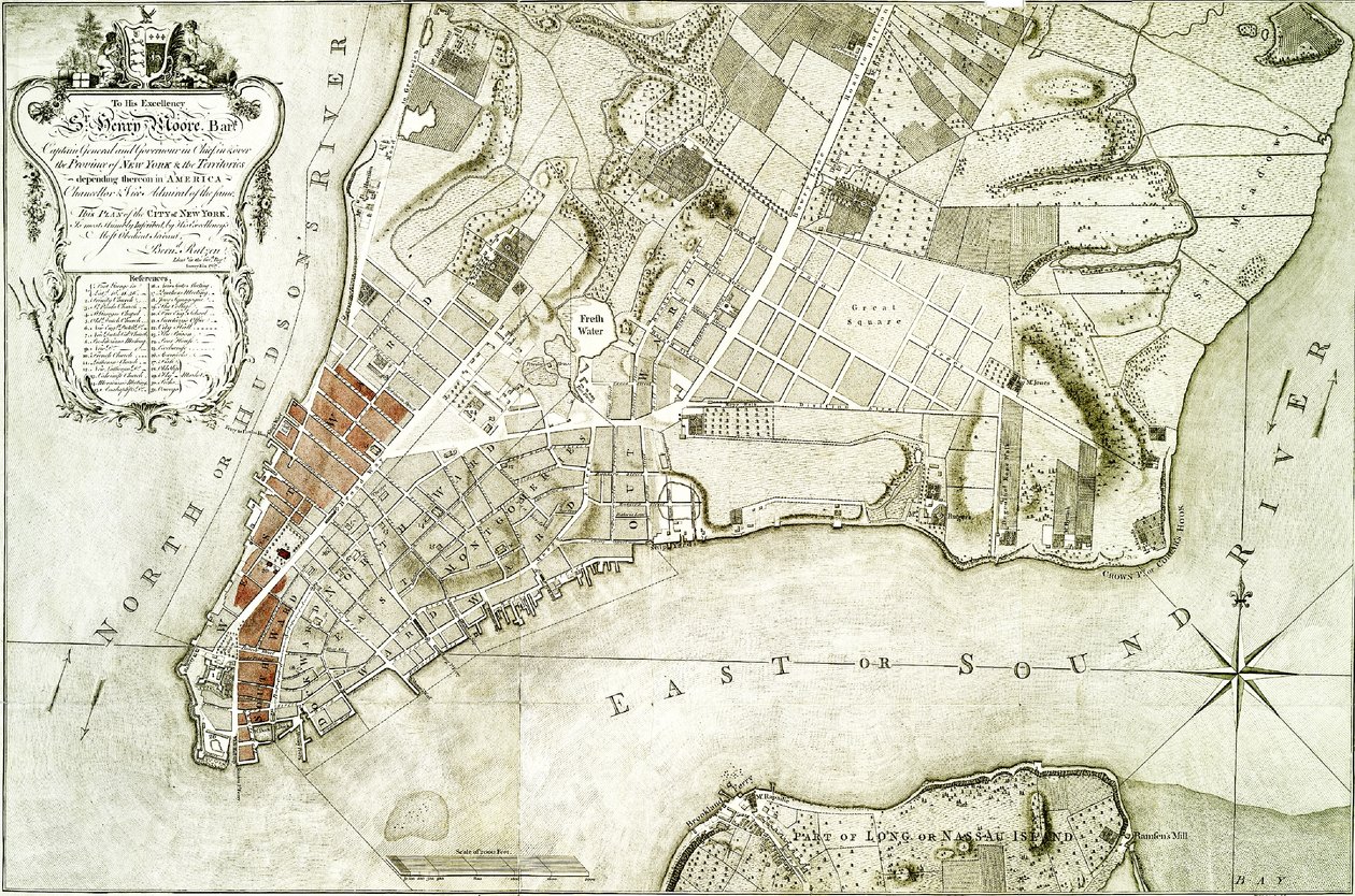 1776年的地图 作者 伯纳德·拉特泽