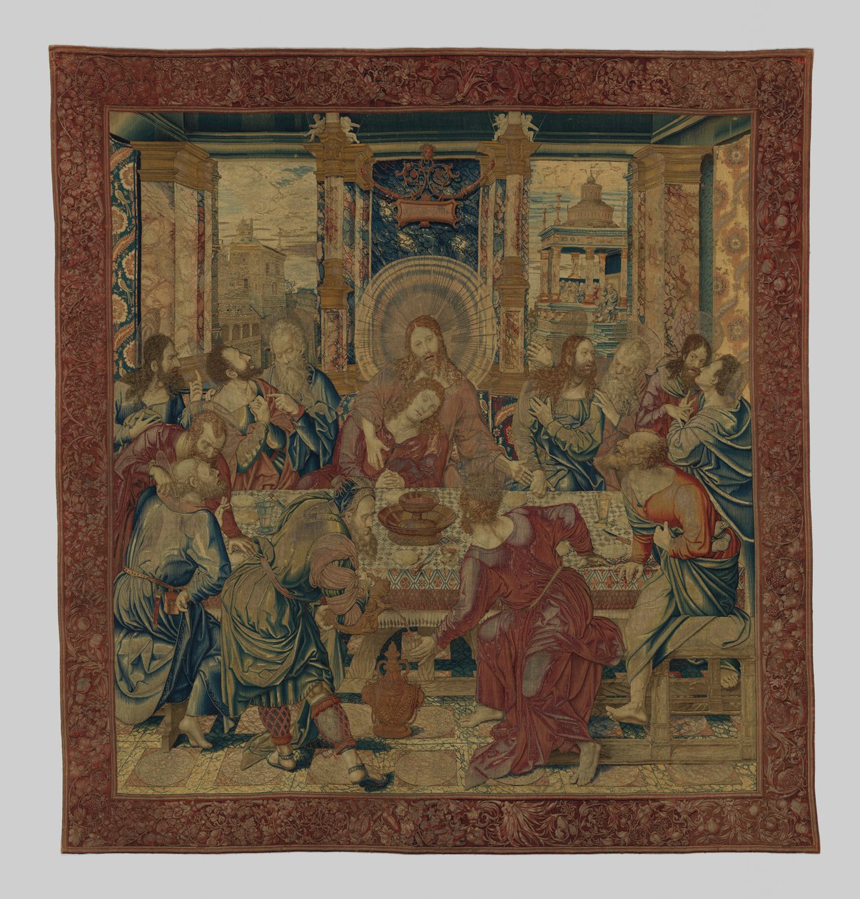 The Last Supper，c.1525-28（羊毛，丝绸，银色镀金线） 作者 伯纳德范奥利之后