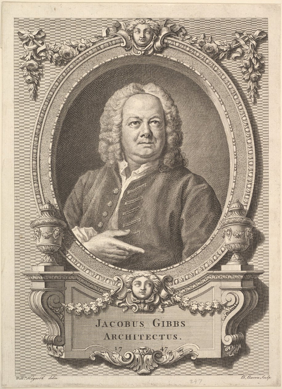 Jacobus Gibbs, Architectus, 1747. 作者 伯纳德·巴伦