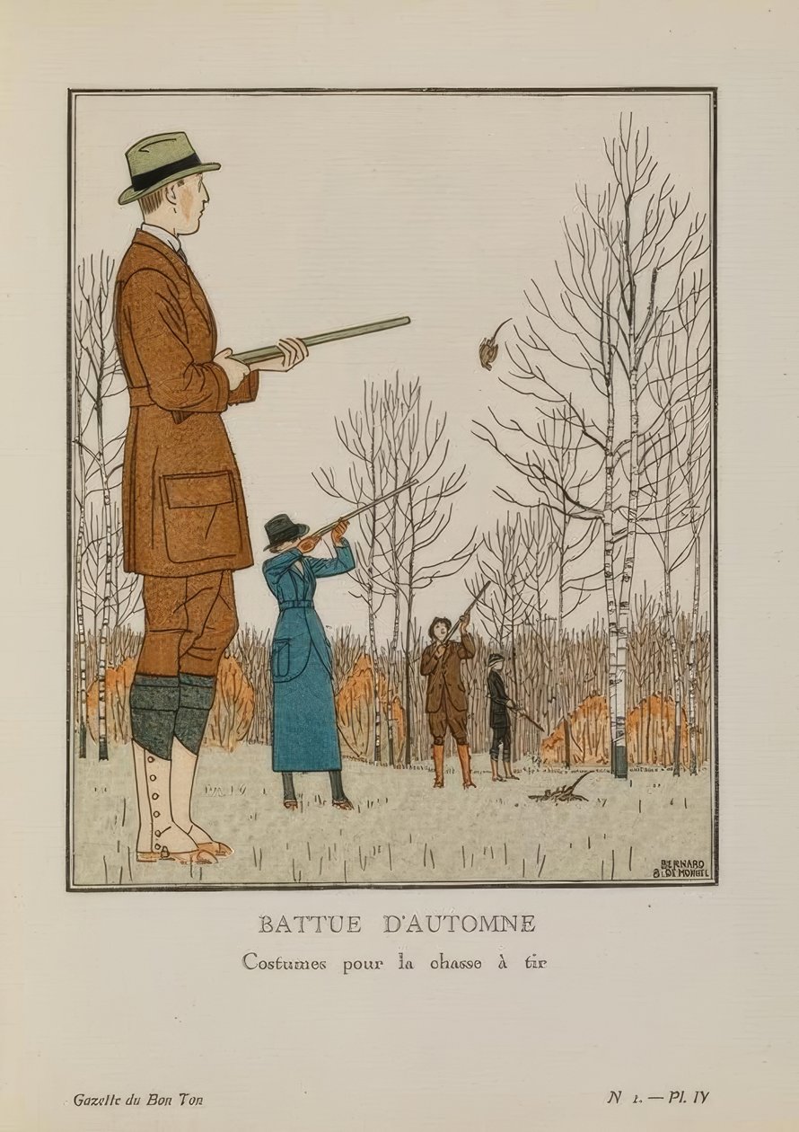 BATTUE D’AUTOMNE / Costumes pour la chasse à tir 作者 Bernard Boutet de Monvel