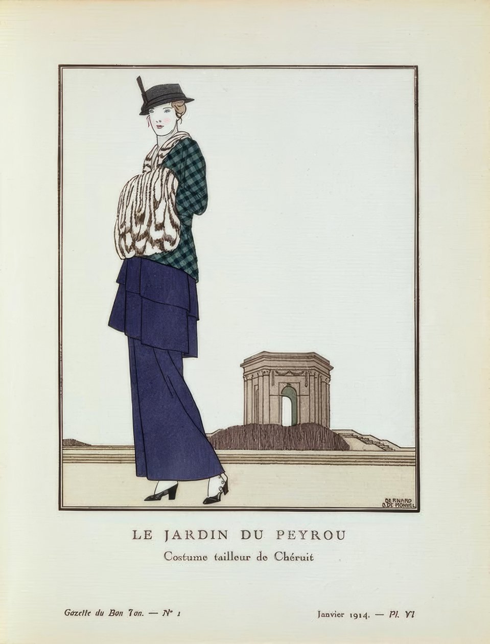 LE JARDIN DU PEYROU - Costume tailleur de Chéruit 作者 Bernard Boutet de Monvel
