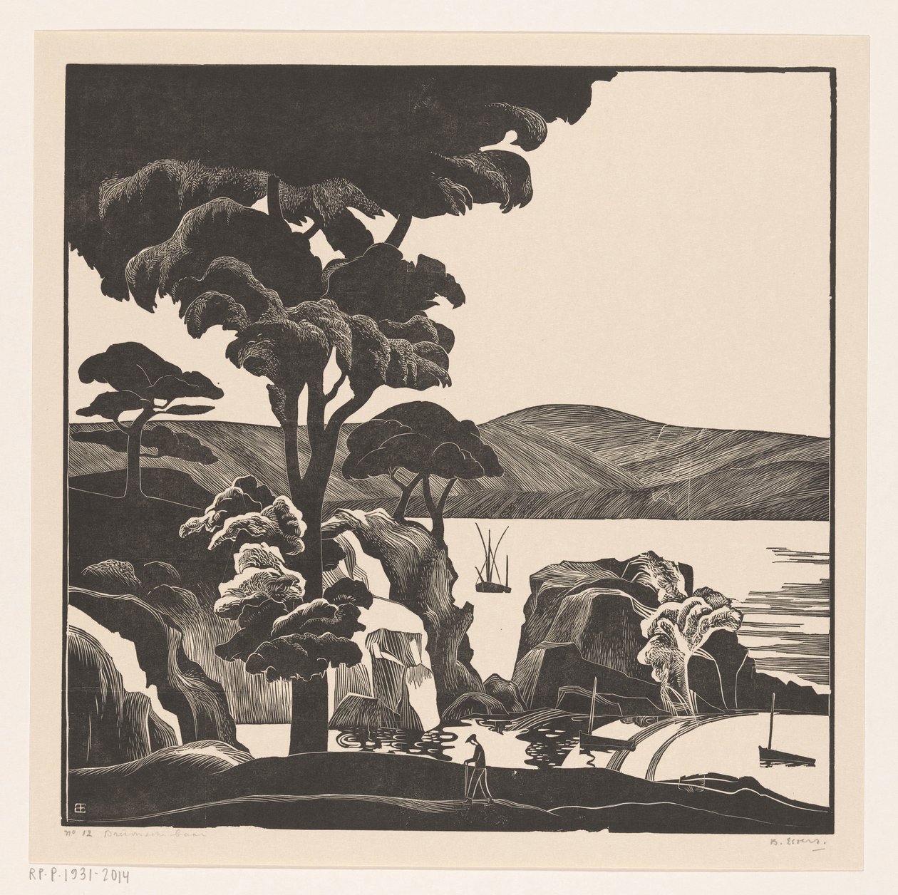 Bretonsche baai（原物上的标题） 作者 Bernard Essers（艺术家签名）