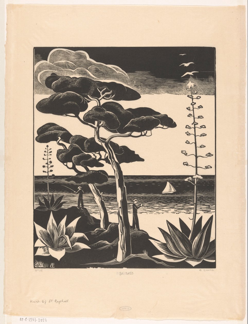 Kust bij Saint-Raphaël（原物上的标题） 作者 Bernard Essers（艺术家签名）