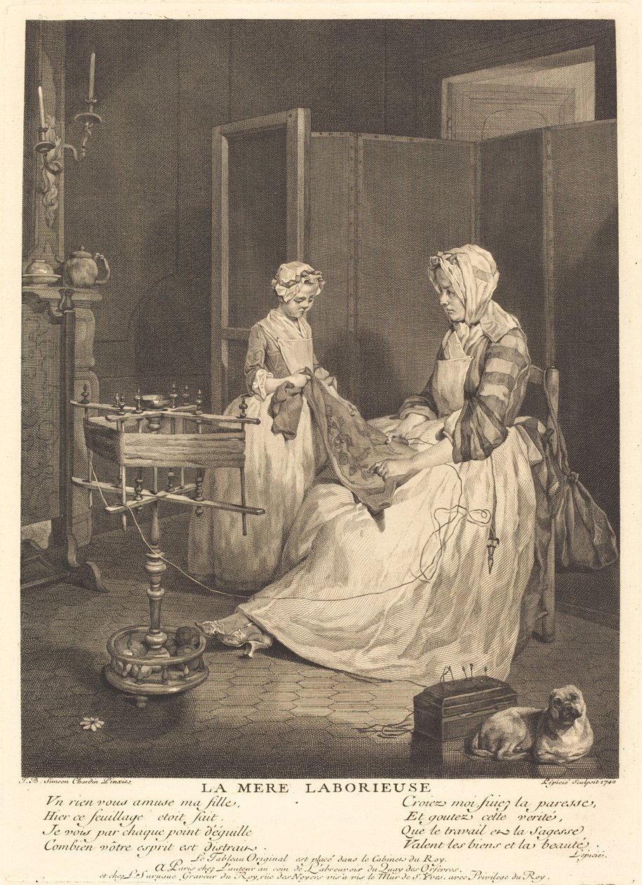 La Mere laborieuse 作者 Bernard Lepicie 模仿 Jean Simeon Chardin