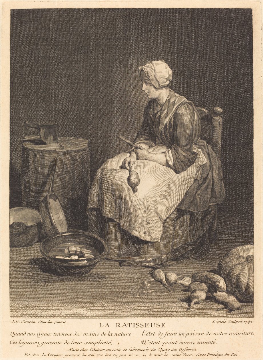 耙子 作者 Bernard Lepicie 模仿 Jean Simeon Chardin
