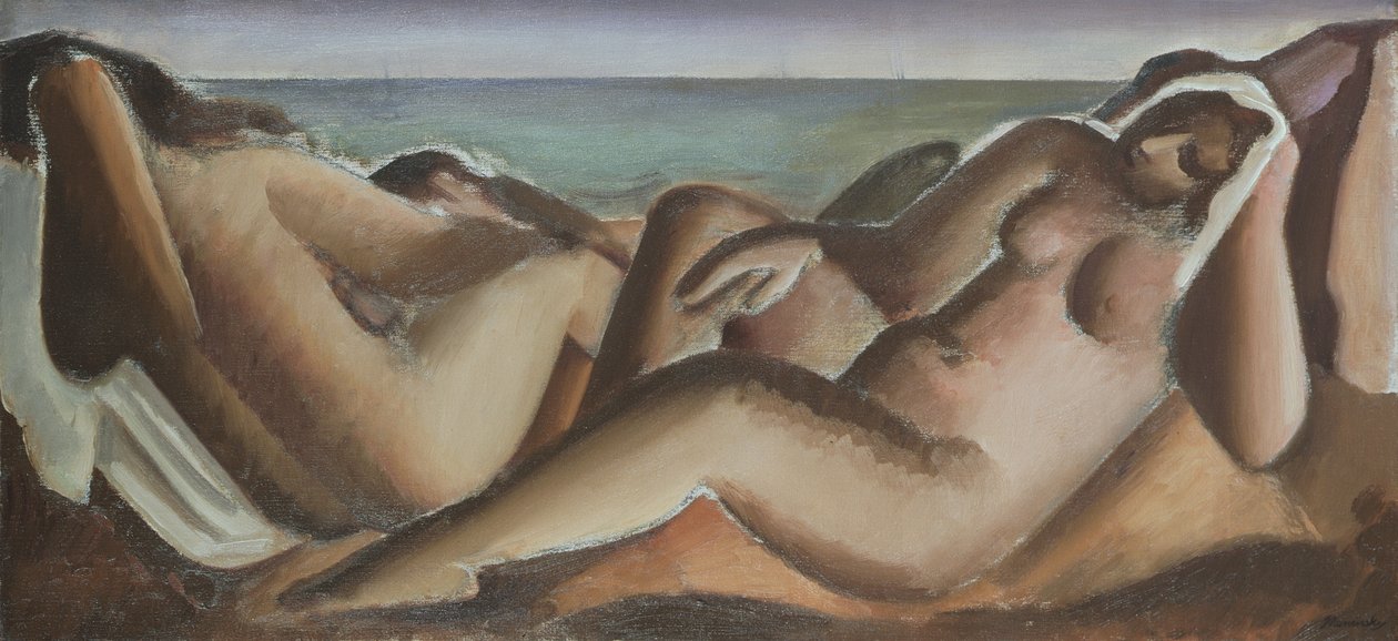 休息的沐浴者，c.1936（布面油画） 作者 伯纳德·梅宁斯基